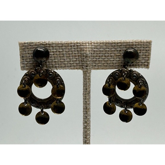 Vintage 830 Silver Norwegian Solje Willy Winnaess WW Filigree Earrings - Picture 3 of 6